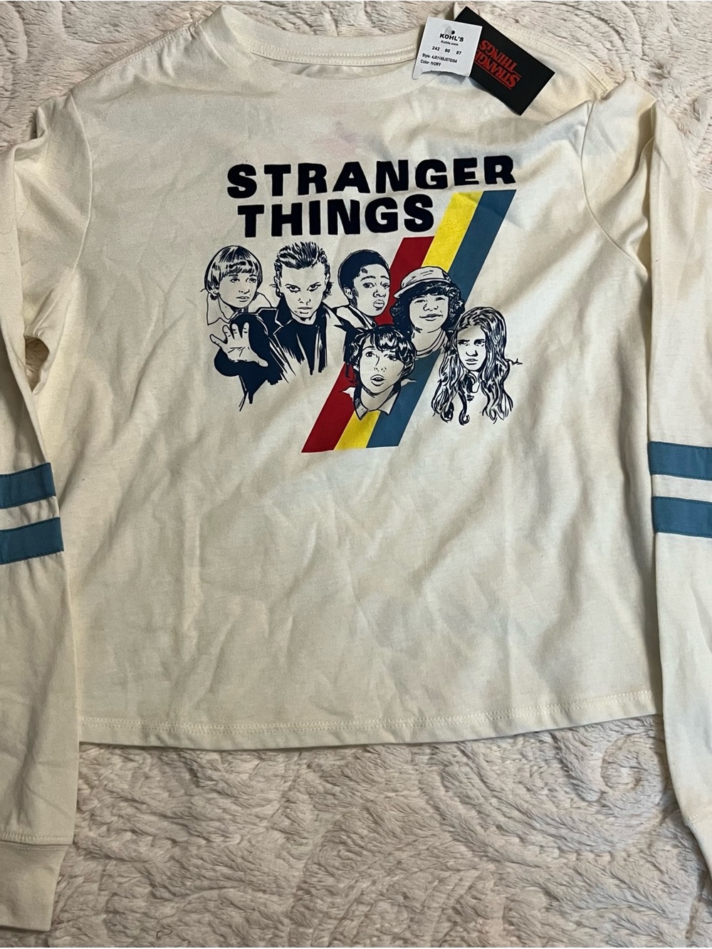 Stranger Things Cream Long Sleeve Graphic Tee